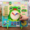 Wooden toys for early education cognition, frog clock toys, parent-child partner games, logical thinking ability cultivation, strong fun, rich colors, early education enlightenment practice, exercise hand-eye coordination ability details Picture